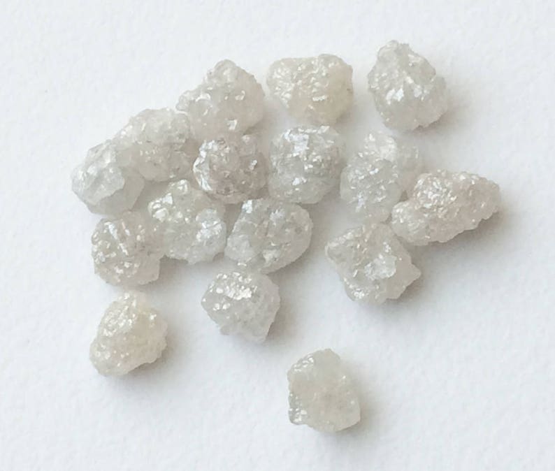 5-6mm White Rough Diamond, White Raw Diamond, Uncut Diamond, Conflict Free, Loose White Rough Diamond For Jewelry 1Pcs To 5Pcs Options image 3