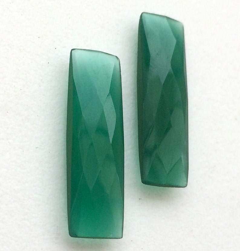 Green Quartz Rectangle For Jewelry 3 Pieces Loose Crystal Stones 18.5x28mm Approx Green Crystal Quartz Double Side Faceted