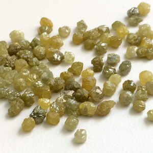 3-5mm Yellow Rough Diamond Rondelles, Natural Yellow Diamond, Yellow Loose Diamonds, Rough Diamonds For Jewelry, Conflict Free (4Pc To 12Pc)