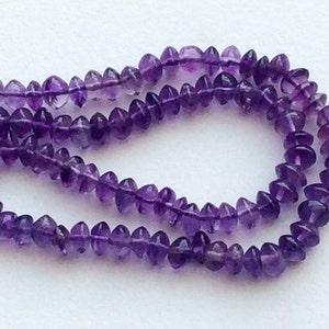 4.5-5mm Amethyst Plain Rondelle Buttons, Purple Amethyst Plain Buttons, Purple Amethyst For Necklace, 13 Inch (1ST To 5ST Options) - RAMA129