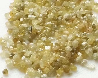 1 mm aproximadamente pó de diamante amarelo, diamante amarelo, diamante bruto, diamante bruto amarelo, diamante bruto amarelo, diamante bruto bruto (1 CT a 5 CT)