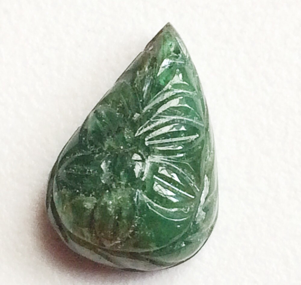 Emerald Hand Carving Original Emerald Gemstone Focal Pendant | Etsy