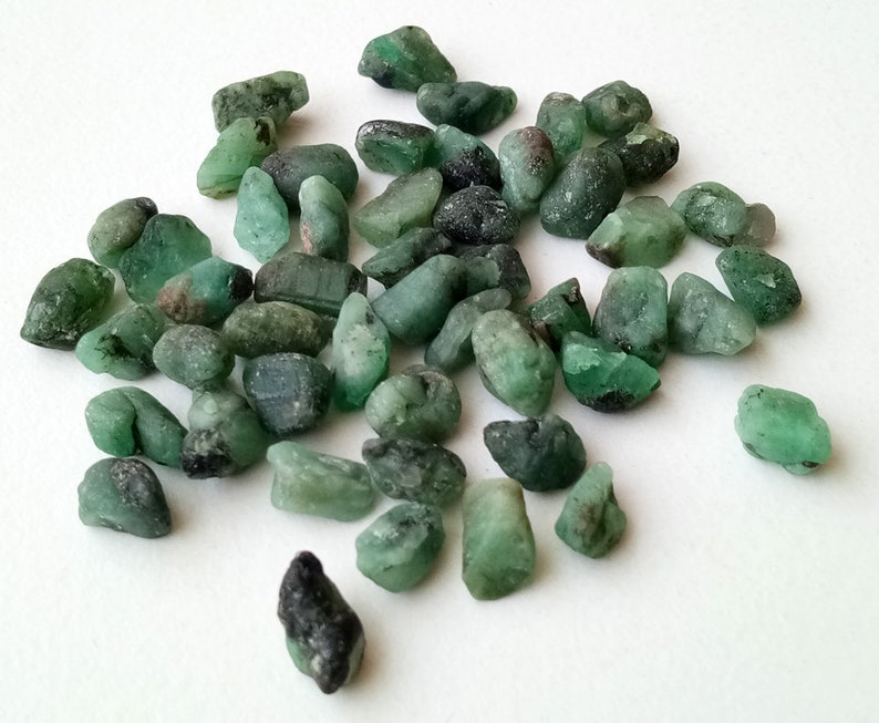 7-8mm Emerald Rough, Green Emerald Rough Stones, Rough Emerald Gemstones, Raw Emerald, Loose Raw Emerald 25Pcs T0 50Pcs Options PDG265 image 5