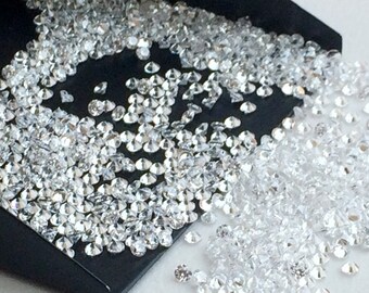 4mm Cubic Zirconia, Loose Brilliant Cut Round Zircon, Faceted Zirconia, Sparkling Clear CZ Diamond, Diamond Cut CZ (50Pcs To 500Pcs Options)