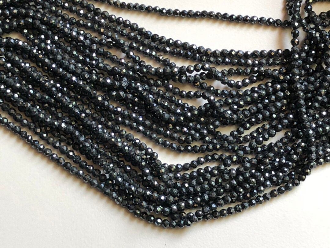 4mm Mystic Black Spinel Micro Faceted Rondelle Beads 13 - Etsy