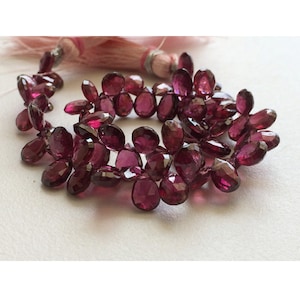 5x7mm Approx., Garnet Pear Beads, Natural Garnet Faceted Pear Beads, Garnet Faceted Pear For Jewelry ( 4IN TO 8IN Options) - NNP20