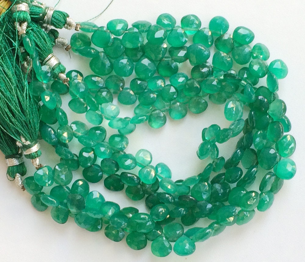 Details about   Green Onyx Faceted Heart Briolettes Green Onyx Faceted Beads For Jewelry 7mm 