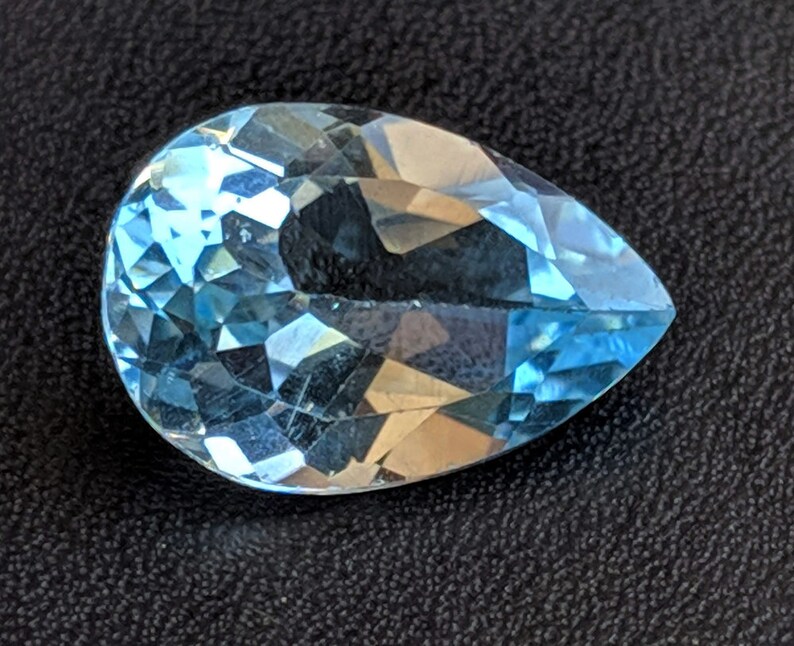 PNT21 Topaz Ring Size Blue Topaz Pear Cut Stone Loose Blue Topaz Pointed Back Stone 10x15mm Natural Blue Topaz Full Pear Cut Stone