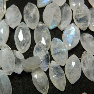 7x14mm Approx Rainbow Moonstone Faceted Marquise Beads, Moonstone Marquise, Rainbow Moonstone Marquise Beads For Jewelry (15Pc To 30Pc)