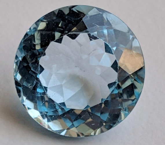 Topaze bleue ronde coupe 14mm Pierre, pierre pierre pierre taillée topaze bleue naturelle ronde pleine, lâche topaze bleue pointe arrière Pierre, bague topaze taille - PNT26 220c81 Topaze bleue ronde coupe 14mm Pierre, pierre pierre pierre taillée topaze bleue naturelle ronde pleine, lâche topaze bleue pointe arrière Pierre, bague topaze taille - PNT26 220c81