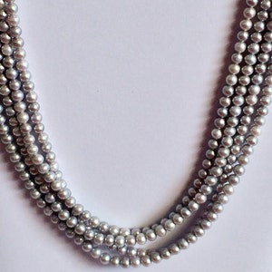 6mm Grey Pearls, Natural Fresh Water Round Pearls, Natural Pearls, Pearl For Jewelry, 8 Inch Grey Pearl Strand For Bracelet - PG0118