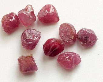 12-18mm Ruby Glass Filled Gems, Rough Ruby Gemstones, Raw Ruby, Loose Ruby Gems, Ruby Rough Gems For Jewelry (5Pcs To 10Pcs Options)