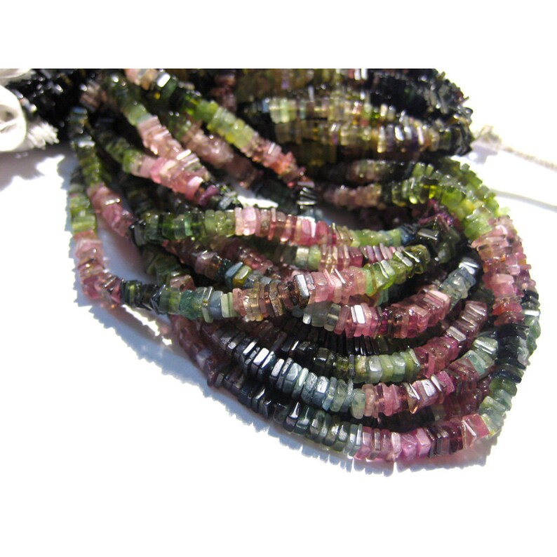 6mm Multi Tourmaline Beads Natural Multi Tourmaline Square Etsy