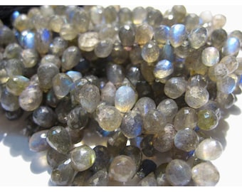 6 x 9 mm Labradorit facettierte Tear Drop Perlen, Labradorit Feuer Edelstein, Labradorit facettierte Tropfen für Schmuck (25 Stück bis 50 Stück Optionen)