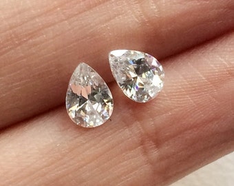 Zirconi cubici da 4 x 6 mm, zirconi sfusi a forma di pera, zirconi sfaccettati, diamanti CZ trasparenti scintillanti, zirconi taglio diamante (opzioni da 50 pezzi a 250 pezzi)
