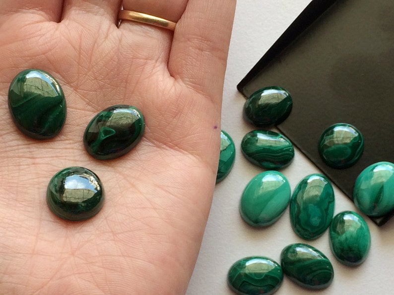 20x13mm to 13mm Green Malachite Gemstone Green Kidney Stone Etsy