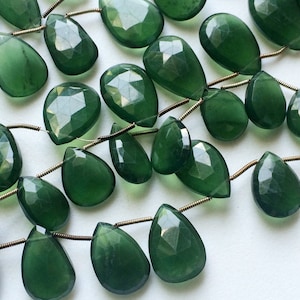 11x15mm Russian Serpentine Beads, Serpentine Faceted Pear Beads, 6 Pieces Russian Serpentine For Jewelry, Serpentine Beads - AGA122