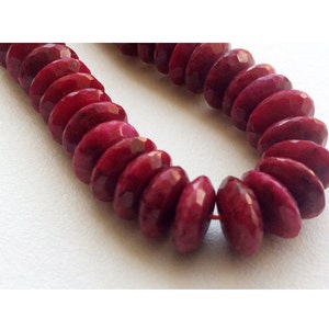 6-9mm Red Corundum Faceted Discs, Corundum German Cut Rondelles, Ruby Red Corundum Gemstone Beads For Jewelry (8IN To 16IN)
