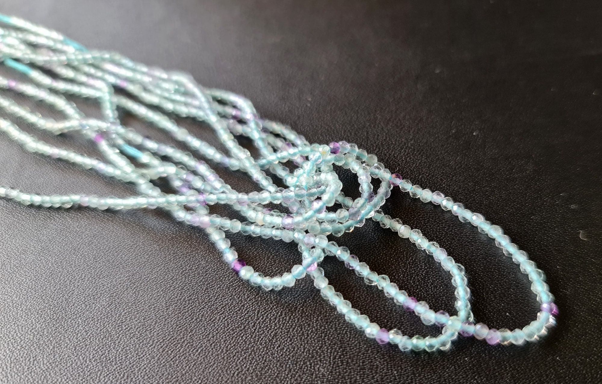 Confezione Naturale di 2 Fili 2-2.5mm Larimar sfaccettato i