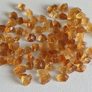 6-8mm Citrine Rough Stones, Raw Citrine, Loose Rough Citrine Gemstones, Undrilled Raw Citrine Stones (5Pcs T0 50Pcs Options) - ADG325