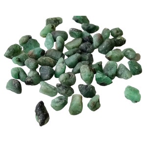 7-8mm Emerald Rough, Green Emerald Rough Stones, Rough Emerald Gemstones, Raw Emerald, Loose Raw Emerald 25Pcs T0 50Pcs Options PDG265 image 8