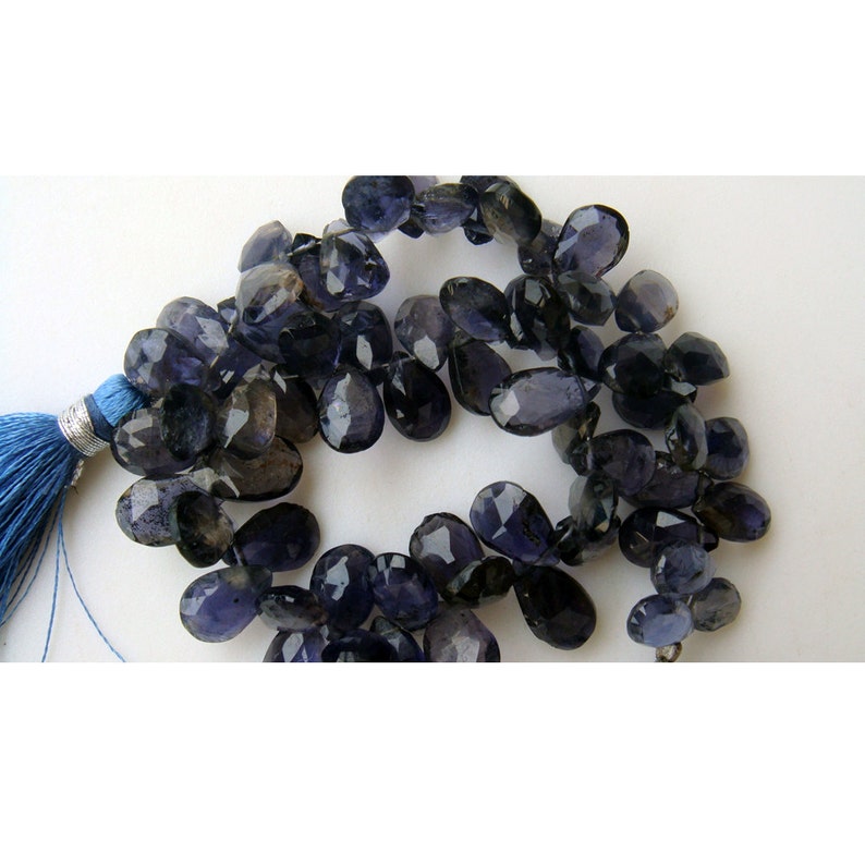 Iolite 14x11mm 4 inches 12x9mm Iolite Faceted Pear Shaped Drop Briolettes