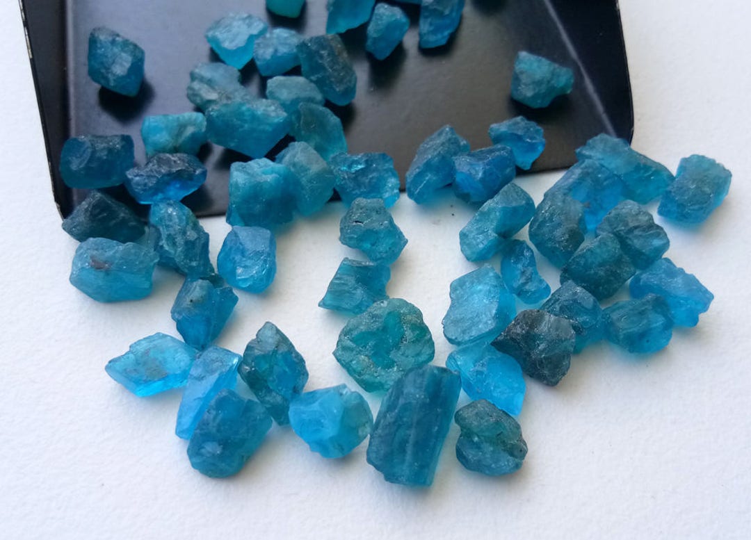 Perline Apatite Naturale Neon 3-4mm - Rondelle Sfaccettate - Filo 33cm - Pietre Preziose