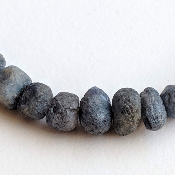 7-8mm Blue Sapphire Rough Strand, Natural Blue Sapphire Beads, Rough Sapphire Gemstone For Jewelry, Loose Raw Blue Sapphire 13 Inch - PDG104