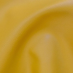 High Quality 54&quot; Wide Mustard Yellow Faux Leather Fabric By Yard / Metre, Artificial Leather, 540 GSM, 0.8 mm Thick, Imitation Leatherette