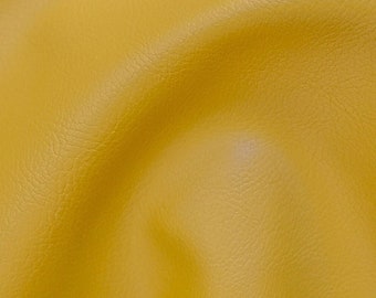 High Quality 54" Wide Mustard Yellow Faux Leather By The Yard, Artificial Leather, 540 GSM, 0.8 mm Thickness, Leatherette, Imitation Leather