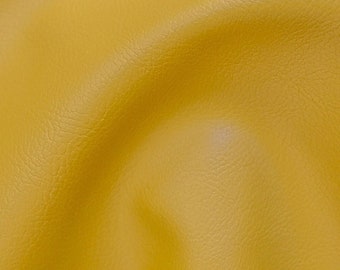 High Quality 54" Wide Mustard Yellow Faux Leather Fabric By Yard / Metre, Artificial Leather, 540 GSM, 0.8 mm Thick, Imitation Leatherette