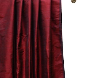 Maroon Silk Dupioni Curtain Panels (Rod Pocket, Grommet, Box Pleat, Three Pinch Pleat, Tab Top and Plain Ring Top)