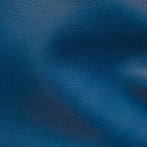 High Quality 54&quot; Wide Blue Faux Leather Fabric By The Yard / Metre, Artificial Leather, 540 GSM, 0.8mm Thick, Leatherette, Imitation Leather
