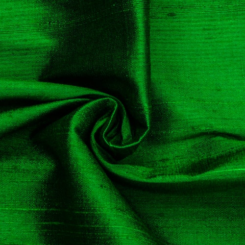 Emerald Green 100 Pure Silk Fabric By The Yard Pure Silk Etsy India