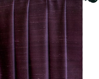 Dark Wine Silk Dupioni Curtain Panels (Rod Pocket, Grommet, Box Pleat, Three Pinch Pleat, Tab Top and Plain Ring Top)