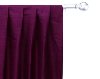 Burgundy 100% Pure Silk Dupioni Curtain Panels (Rod Pocket, Grommet, Box Pleat, Three Pinch Pleat, Tab Top and Plain Ring Top)