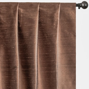 Bronze 100% Pure Silk Dupioni Curtain Panels (Rod Pocket, Grommet, Box Pleat, Three Pinch Pleat, Tab Top and Plain Ring Top)