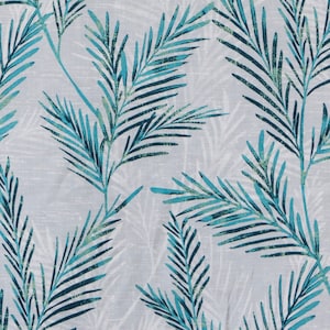 Turquoise Blue Shrubs Printed Cotton Fabric By The Yard / Metre, Printed Cotton Fabric, Upholstery Fabric, Curtain Fabric, Wholesale Fabric