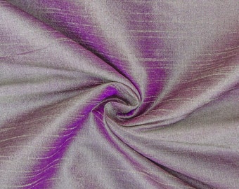 Cream And Purple Art Silk Fabric By The Yard, Iridescent Faux Silk Fabric, Bridal Fabric,Wholesale Art Silk Fabric,Slub Silk Fabric,Two Tone