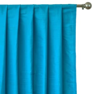 Peacock Blue Silk Dupioni Curtain Panels (Rod Pocket, Grommet, Box Pleat, Three Pinch Pleat, Tab Top and Plain Ring Top)
