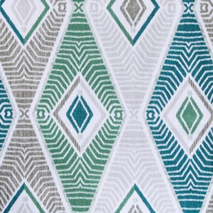 Green Egyptian Pattern Printed Cotton Fabric By The Yard / Metre, Geometric Cotton Fabric, Upholstery Curtain Fabric, Wholesale Fabric
