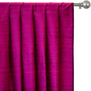 Dark Fuchsia Pink Silk Dupioni Curtain Panels (Rod Pocket, Grommet, Box Pleat,Three Pinch Pleat,Tab Top and Plain Ring Top)