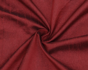 Deep Red Art Silk Fabric By The Yard, Faux Silk Curtain Fabric, Dress Fabric, Wholesale Art Silk Fabric, Slub Faux Silk Fabric