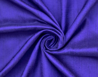 Tela de seda azul brillante cortada a medida/metro, tela dupioni de seda azul brillante de 41 pulgadas, tela de seda flameada al por mayor para cortinas, vestidos de novia