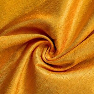 Golden Yellow Silk Fabric By The Yard / Metre, 41 inch Golden Yellow Silk Dupioni Fabric,Two Tone Slub Silk fabric for Bridal Dress,Curtains