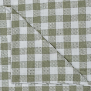Olive Green Gingham Checks Cotton Fabric By The Yard / Metre, Upholstery Drapery, Shower Curtain Fabric, Wholesale Fabric,Pure Cotton Fabric