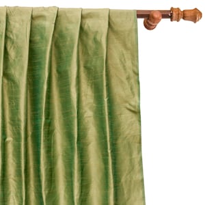 Apple Green Art Silk Curtain Panels, Faux Silk Curtains (Rod Pocket, Grommet, Box Pleat, Three Pinch Pleat, Tab Top and Plain Ring Top)