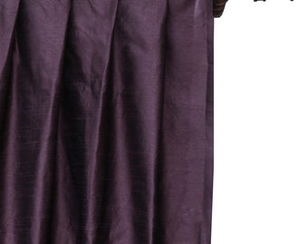 Dark Plum Art Silk Curtain Panels, Faux Silk Curtains (Rod Pocket, Grommet, Box Pleat, Three Pinch Pleat, Tab Top And Plain Ring Top)