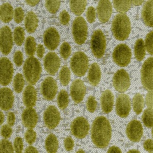 Green Spots Velvet Fabric By The Yard / Metre, Jacquard Velvet Fabric, Upholstery Fabric, Wholesale Fabric, Cut Velvet, Fabric For Pillows