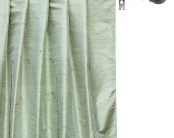 Pistachio Green Silk Dupioni Curtain Panels (Rod Pocket, Grommet, Box Pleat, Three Pinch Pleat, Tab Top and Plain Ring Top)